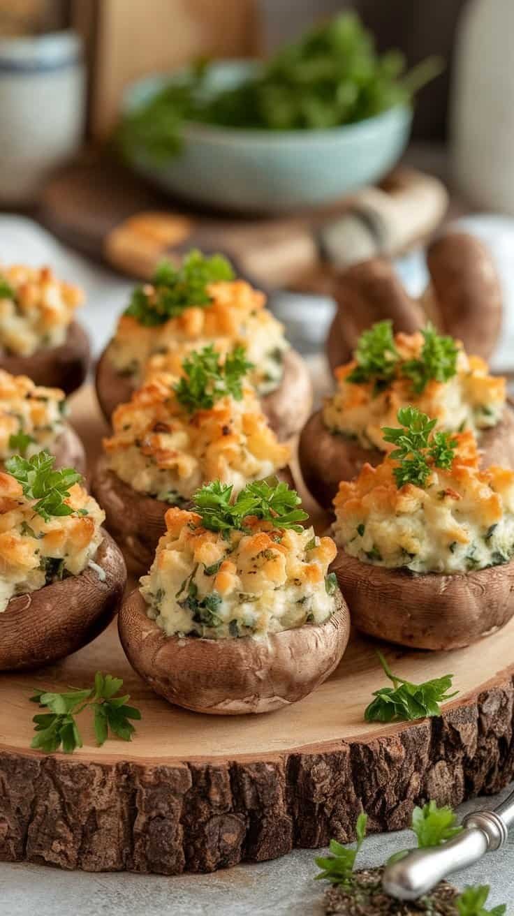 Gefüllte Champignons mit Kräuterfrischkäse