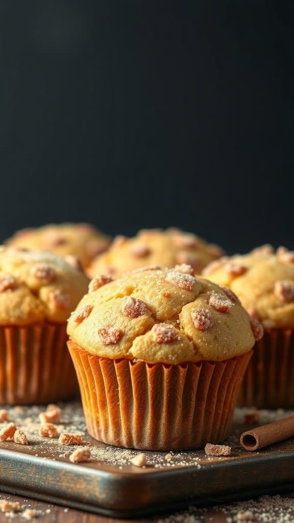 Süße Snickerdoodle-Muffins auf einem Tablett