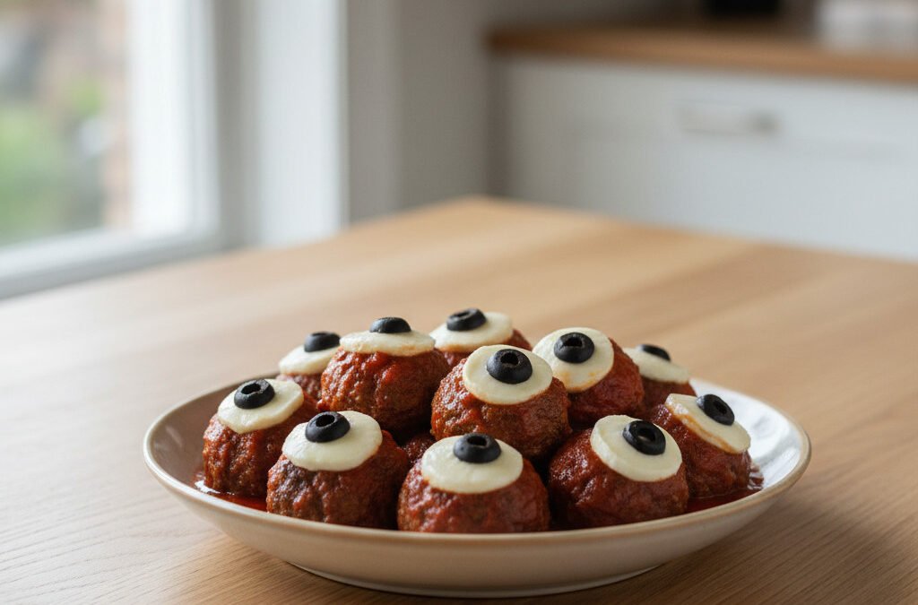 Augapfel-Hackbällchen in Tomatensoße