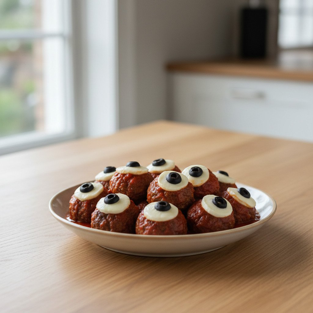 Augapfel-Hackbällchen in Tomatensoße Augapfel-Hackbällchen in Tomatensoße