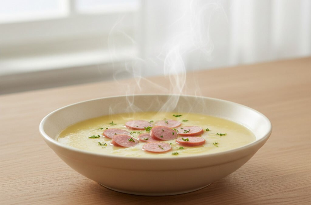 Cremige Kartoffelsuppe mit Würstchen