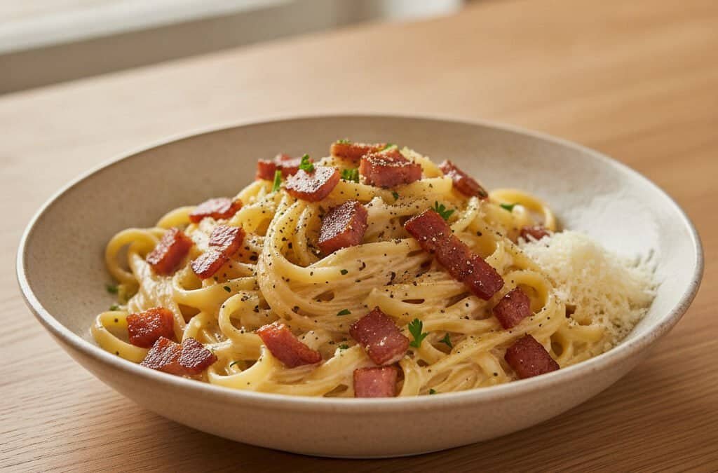Cremige Speck-Sahne-Pasta