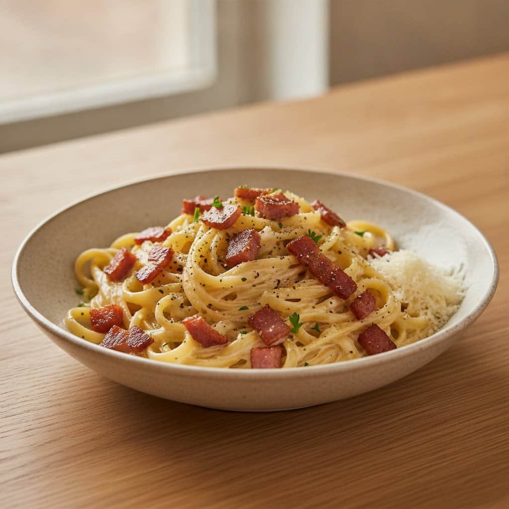 Cremige Speck-Sahne-Pasta Cremige Speck-Sahne-Pasta