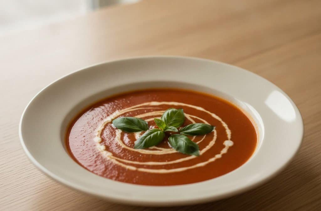 Cremige Tomaten-Basilikum-Suppe