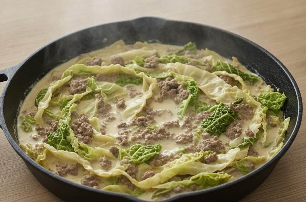 Cremige Wirsing-Hackfleisch-Pfanne
