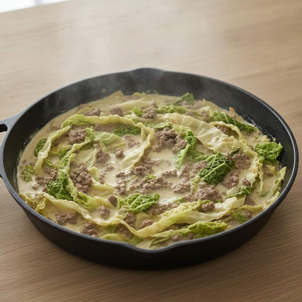 Cremige Wirsing-Hackfleisch-Pfanne Cremige Wirsing-Hackfleisch-Pfanne
