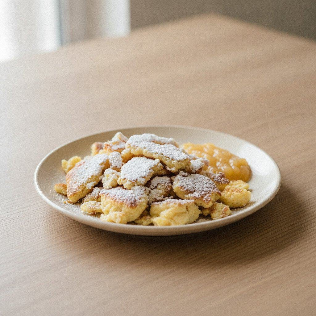 Fluffiger Kaiserschmarrn mit Apfelmus Fluffiger Kaiserschmarrn mit Apfelmus