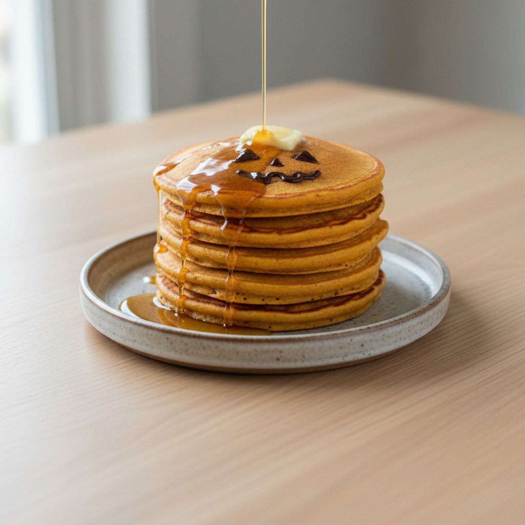 Halloween-Kürbis-Pancakes Halloween-Kürbis-Pancakes