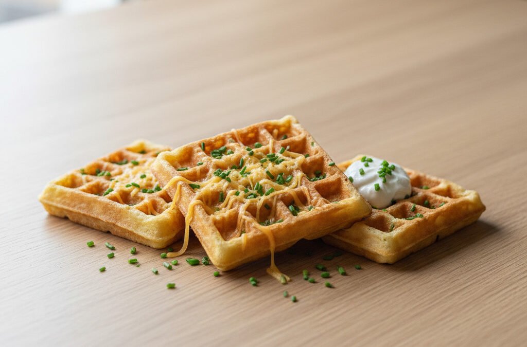Herzhafte Käse-Schnittlauch-Waffeln