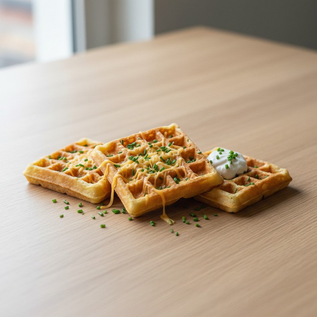 Herzhafte Käse-Schnittlauch-Waffeln