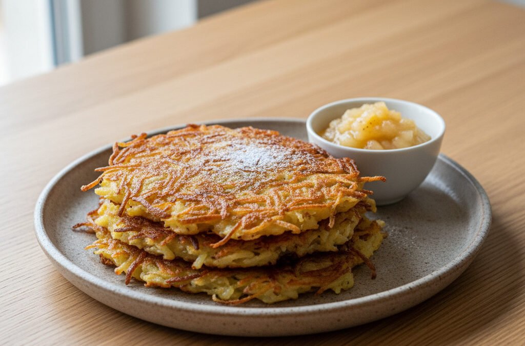 Knusprige Kartoffelpuffer mit Apfelmus