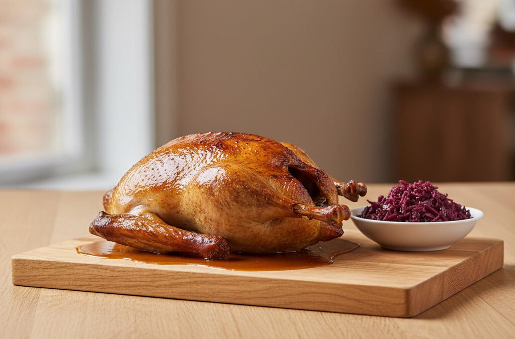 Knusprige Martinsgans mit Rotkohl