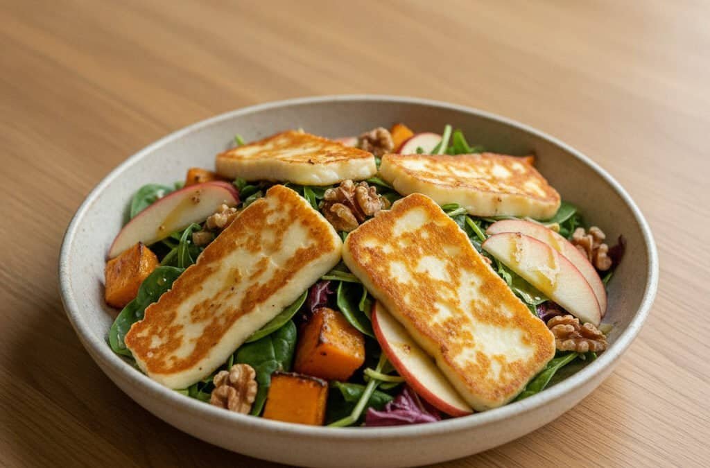 Knuspriger Halloumi-Herbstsalat