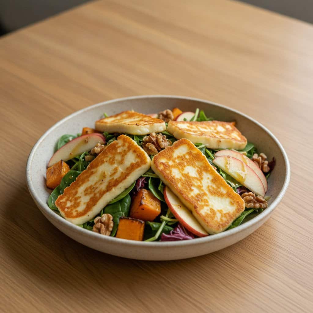Knuspriger Halloumi-Herbstsalat
