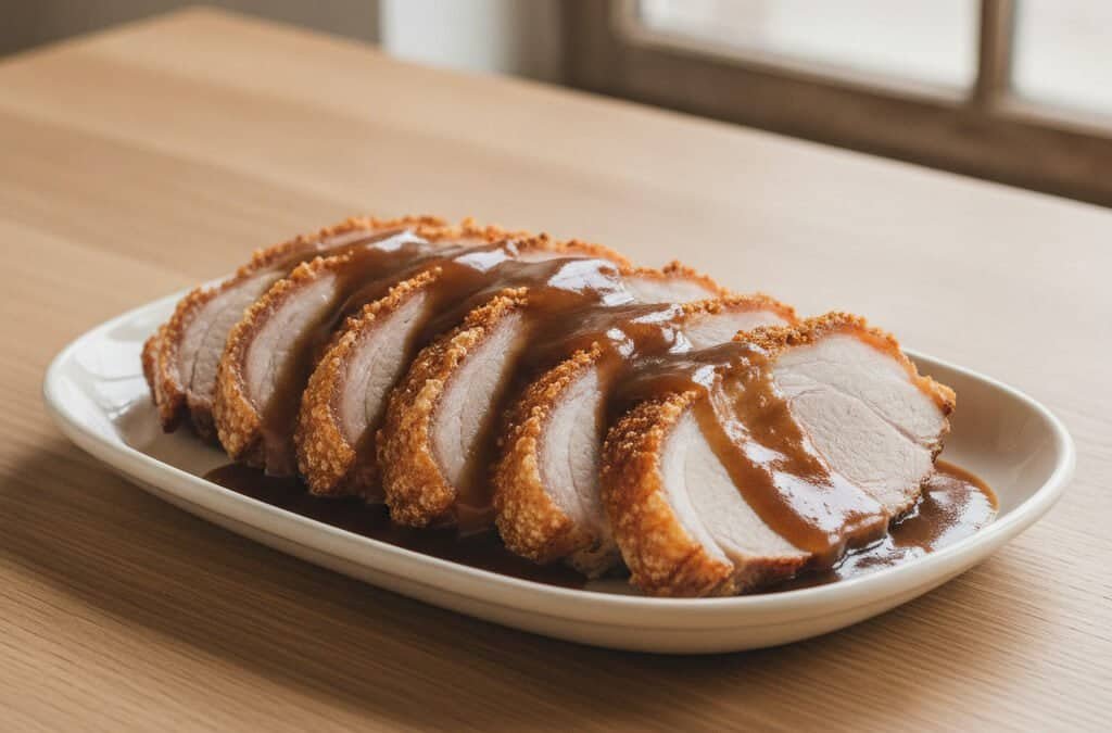 Knuspriger Schweinebraten mit Biersoße