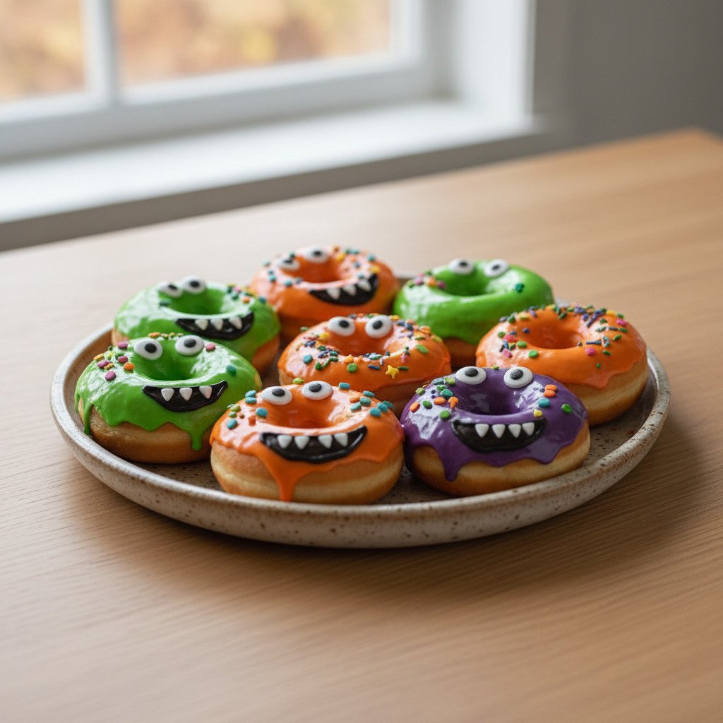 Monster-Donuts mit bunter Glasur