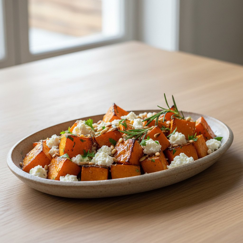 Ofengerösteter Hokkaido mit Feta Ofengerösteter Hokkaido mit Feta
