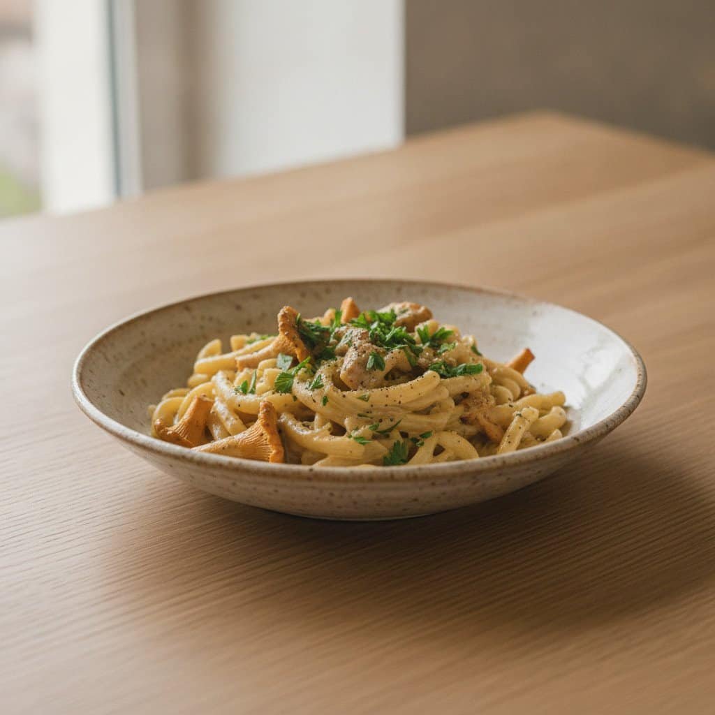 Cremige Pfifferling-Pasta Cremige Pfifferling-Pasta