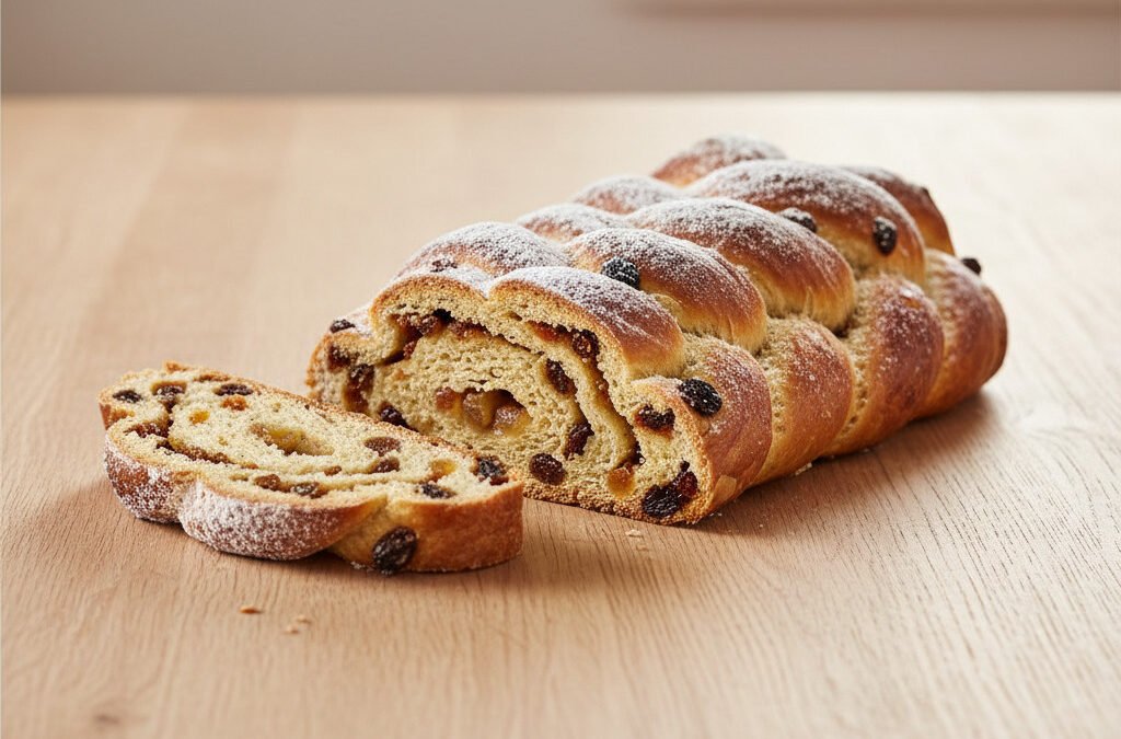 Saftiger Christstollen-Zopf